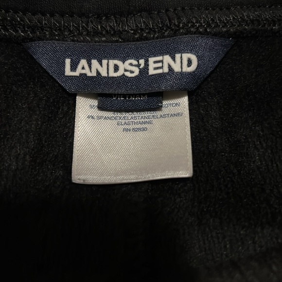 Lands’ End Girls’ Small (7/8) Black Fleece Lined Leggings - Picture 3 of 5